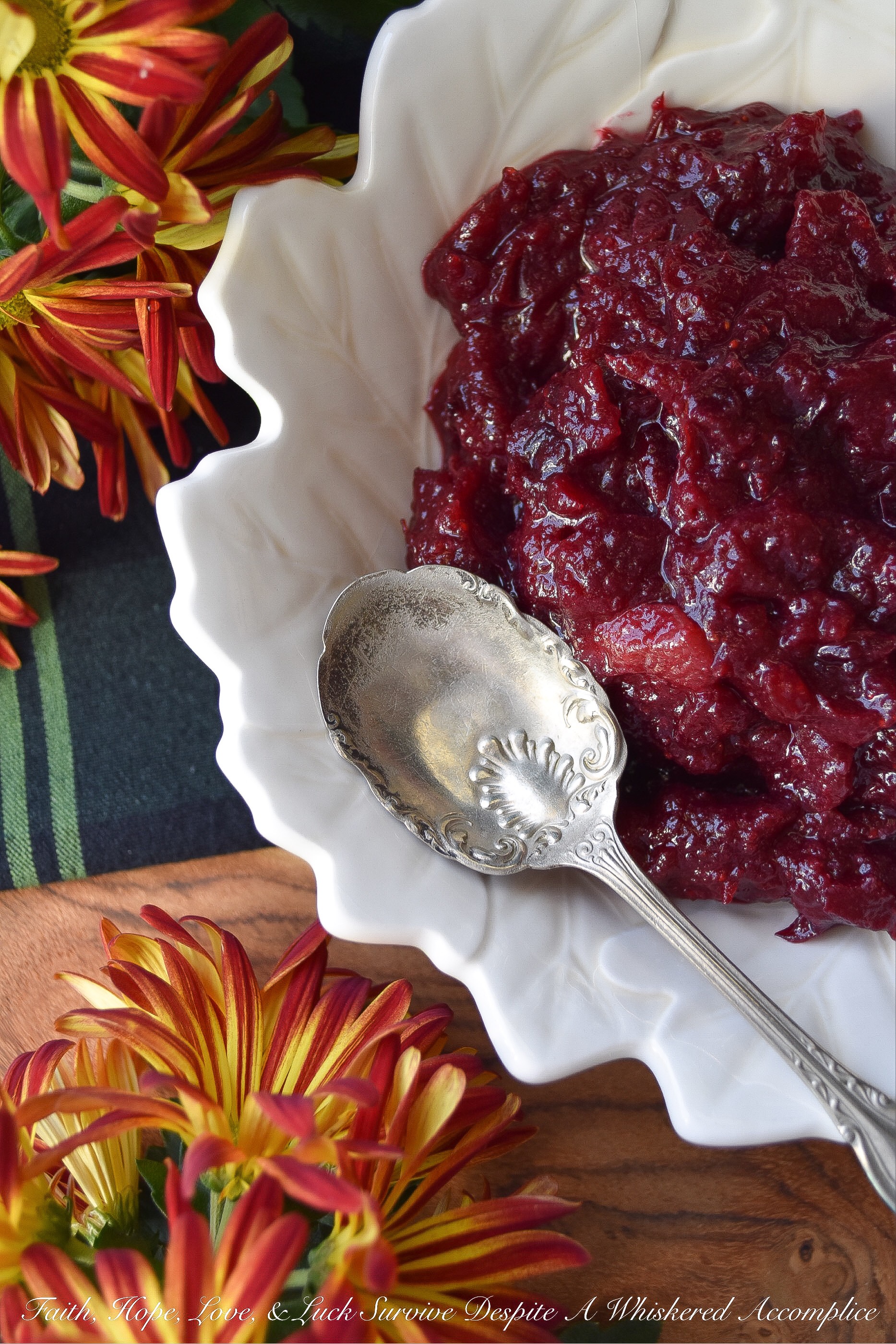 Roasted Maple Bourbon Cranberry Sauce