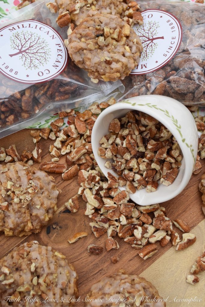 Soft Cinnamon Apple Pecan Cookies - Every holiday cookie platter needs a nutty cookie to make it complete. This apple and pecan cinnamon iced cookie is that cookie. If you like soft, sweet, crunchy, fruity, cinnamon packed Christmas cookies, this is one recipe you're absolutely going to love.