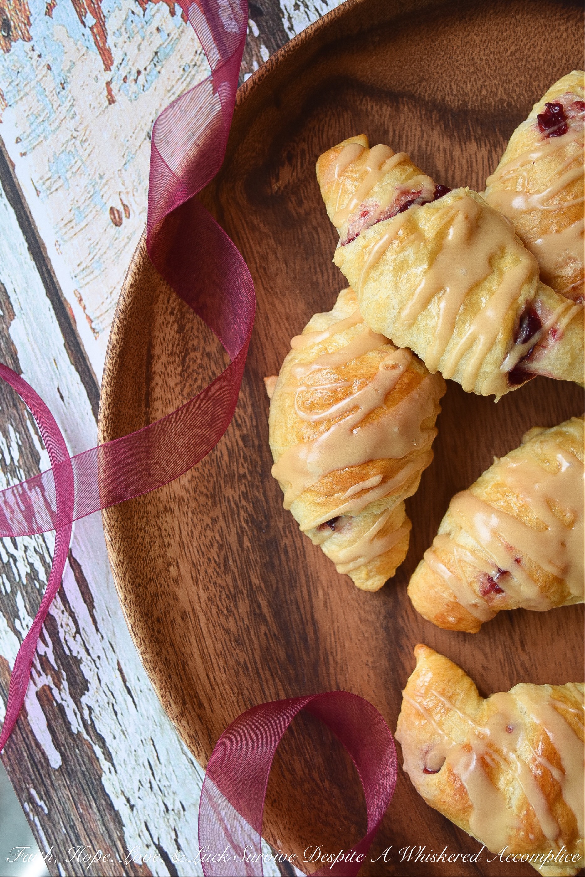 Cranberry Crescent Rolls with Maple Icing