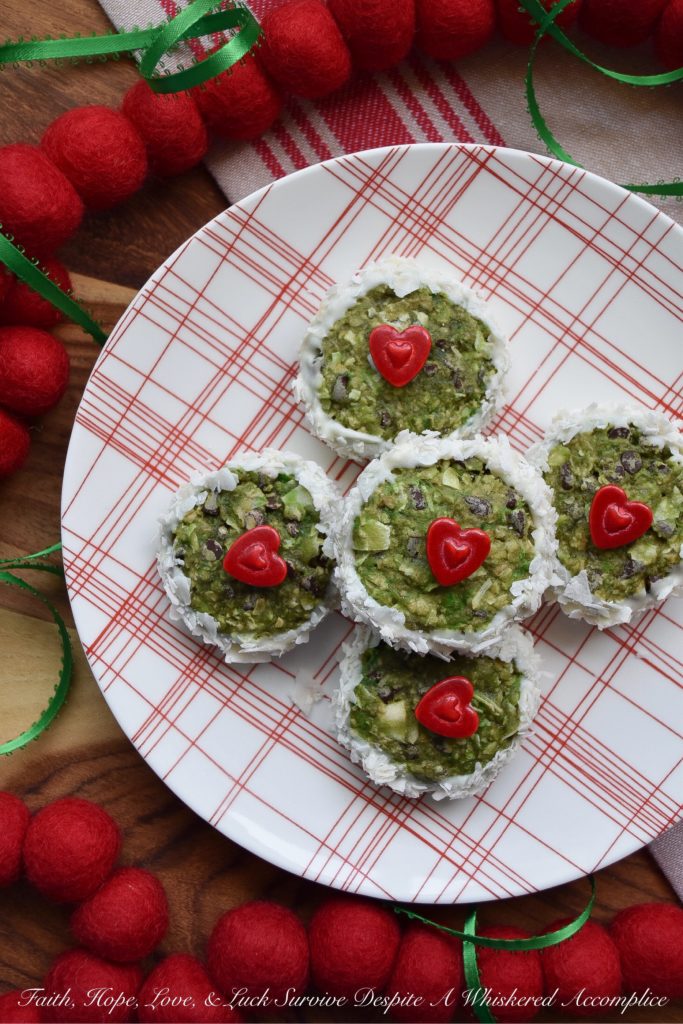Coconut Grinchy Christmas Breakfast Cookies - Perhaps the reason you're feeling like a grinch this holiday season is that you forgot to eat breakfast. Easily remedied. These breakfast cookies, made with quick-cooking oats, banana, coconut, peanut butter, and chocolate, will help get rid of any grinchy feelings you have going on and make you excited for breakfast.