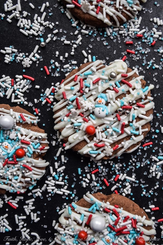 Chocolate Hazelnut Winter Wonderland Cookies - This is truly a chocolate holiday cookie recipe you can make your own. A basic cookie recipe that is a great base to garnish with either milk, dark, or white chocolate. Sprinkle on some finely chopped hazelnuts, sprinkles, or decorative sugar, and you'll have a festive Christmas cookie that tastes as good as it looks.
