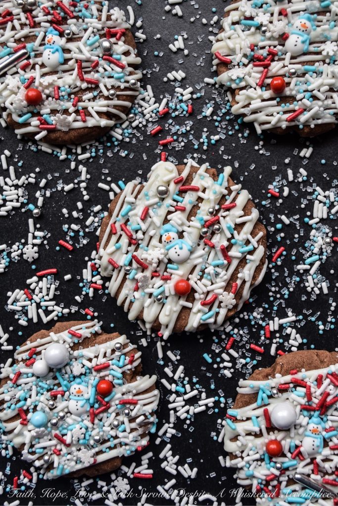 Chocolate Hazelnut Winter Wonderland Cookies - This is truly a chocolate holiday cookie recipe you can make your own. A basic cookie recipe that is a great base to garnish with either milk, dark, or white chocolate. Sprinkle on some finely chopped hazelnuts, sprinkles, or decorative sugar, and you'll have a festive Christmas cookie that tastes as good as it looks.