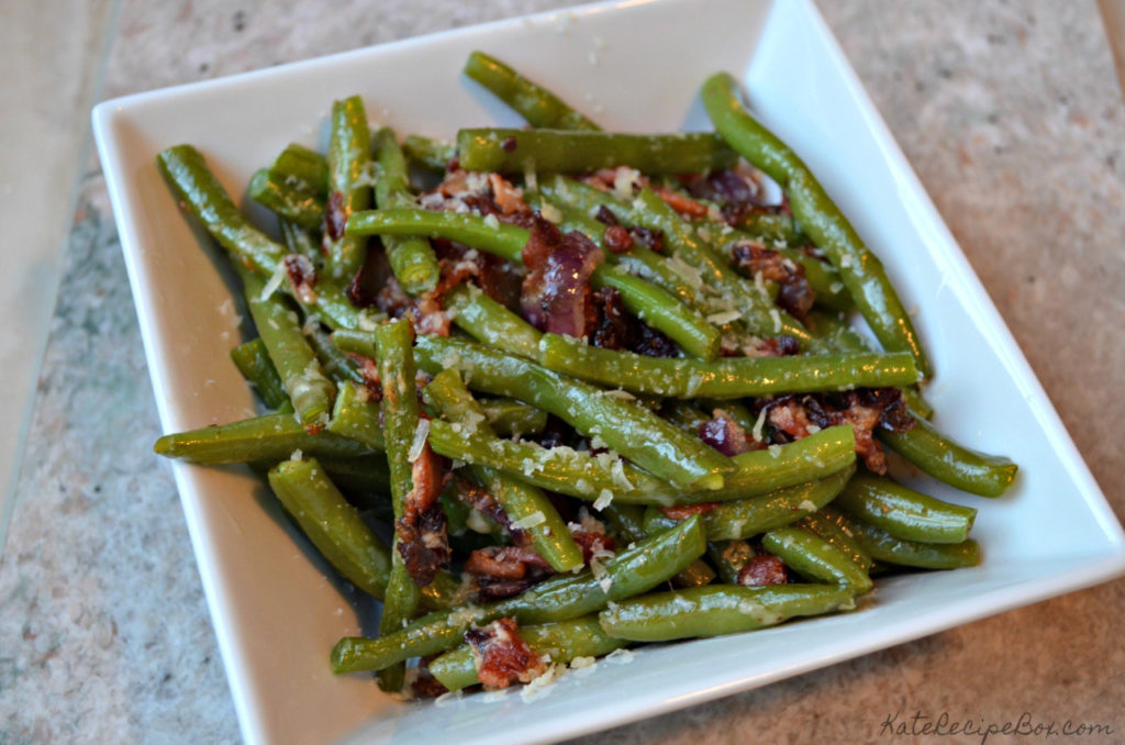 Bacon Parmesan Green Beans - Kate's Recipe Box - December 2019 Recipe Round-Up - Now that the holiday season has finally arrived, it's time to celebrate with some of our favorite festive recipes. Whether you're looking for a holiday appetizer to take to your work Christmas party, a quick weeknight dinner to make before picking out a tree, or a cookie or two to leave out for Santa on Christmas Eve, we've totally got you covered.