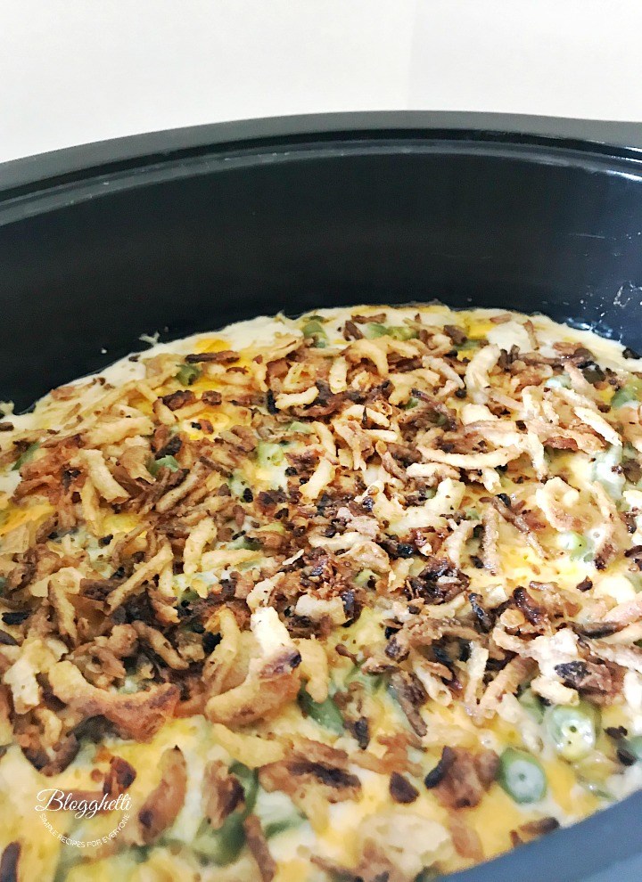 Slow Cooker Cheesy Green Bean Casserole - Blogghetti - December 2019 Recipe Round-Up - Now that the holiday season has finally arrived, it's time to celebrate with some of our favorite festive recipes. Whether you're looking for a holiday appetizer to take to your work Christmas party, a quick weeknight dinner to make before picking out a tree, or a cookie or two to leave out for Santa on Christmas Eve, we've totally got you covered.