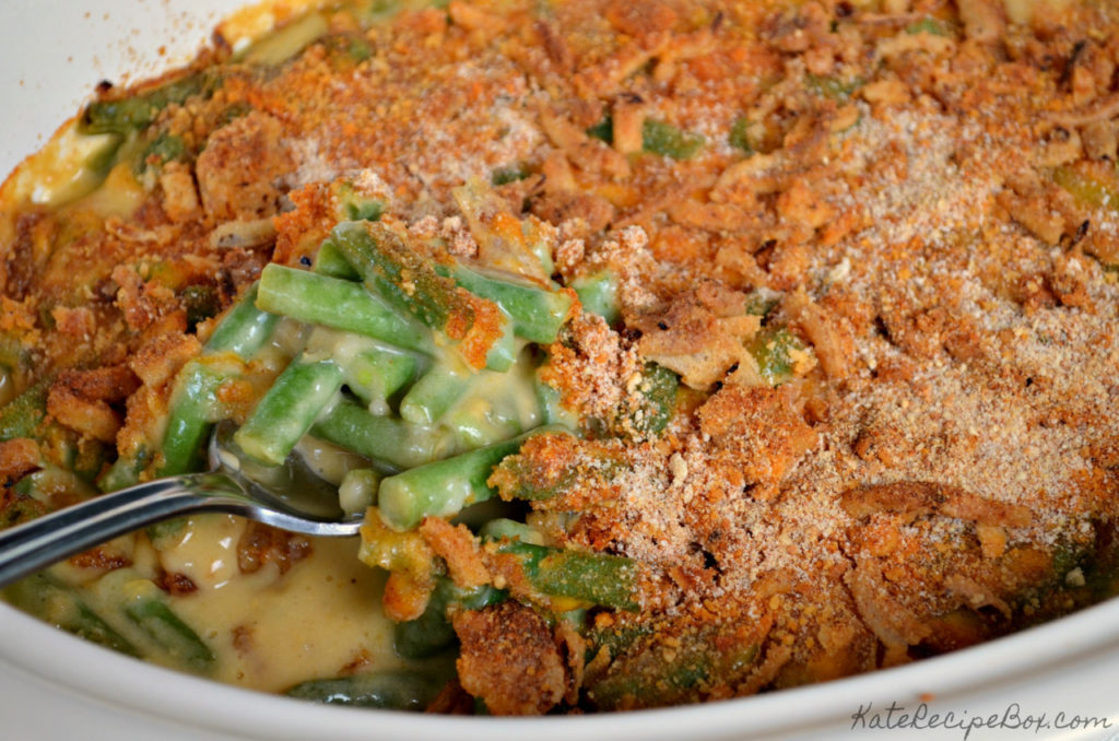 Cheesy Green Bean Casserole - Kate's Recipe Box - Welcome to Friday! Friday! Friday! Favorites! Each Friday we'll be sharing our favorite recipes of the week from other fabulous food bloggers, so make sure to visit and see what tasty over-the-top dishes we're most excited about.
