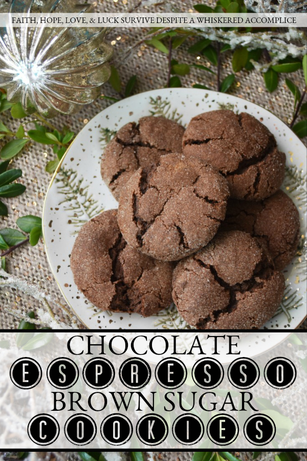 Chocolate Espresso Brown Sugar Cookies - These crunchy sugar-coated chocolate Christmas cookies are a perfect addition to any holiday cookie tray. With just the right hint of espresso, they are a cookie that both kids and adults alike will both find equally delicious.