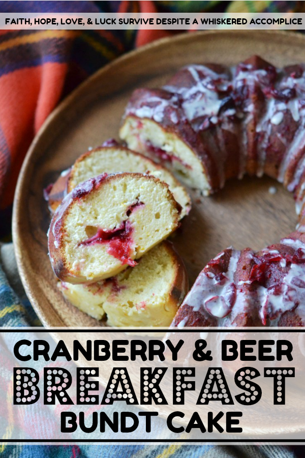 Cranberry & Beer Breakfast Bundt Cake - Cranberry sauce and beer are the secret to making this fall breakfast Bundt cake so amazingly delicious. Who says you can't have beer for breakfast?