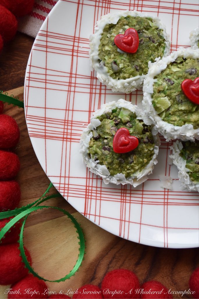Coconut Grinchy Christmas Breakfast Cookies - Perhaps the reason you're feeling like a grinch this holiday season is that you forgot to eat breakfast. Easily remedied. These breakfast cookies, made with quick-cooking oats, banana, coconut, peanut butter, and chocolate, will help get rid of any grinchy feelings you have going on and make you excited for breakfast.