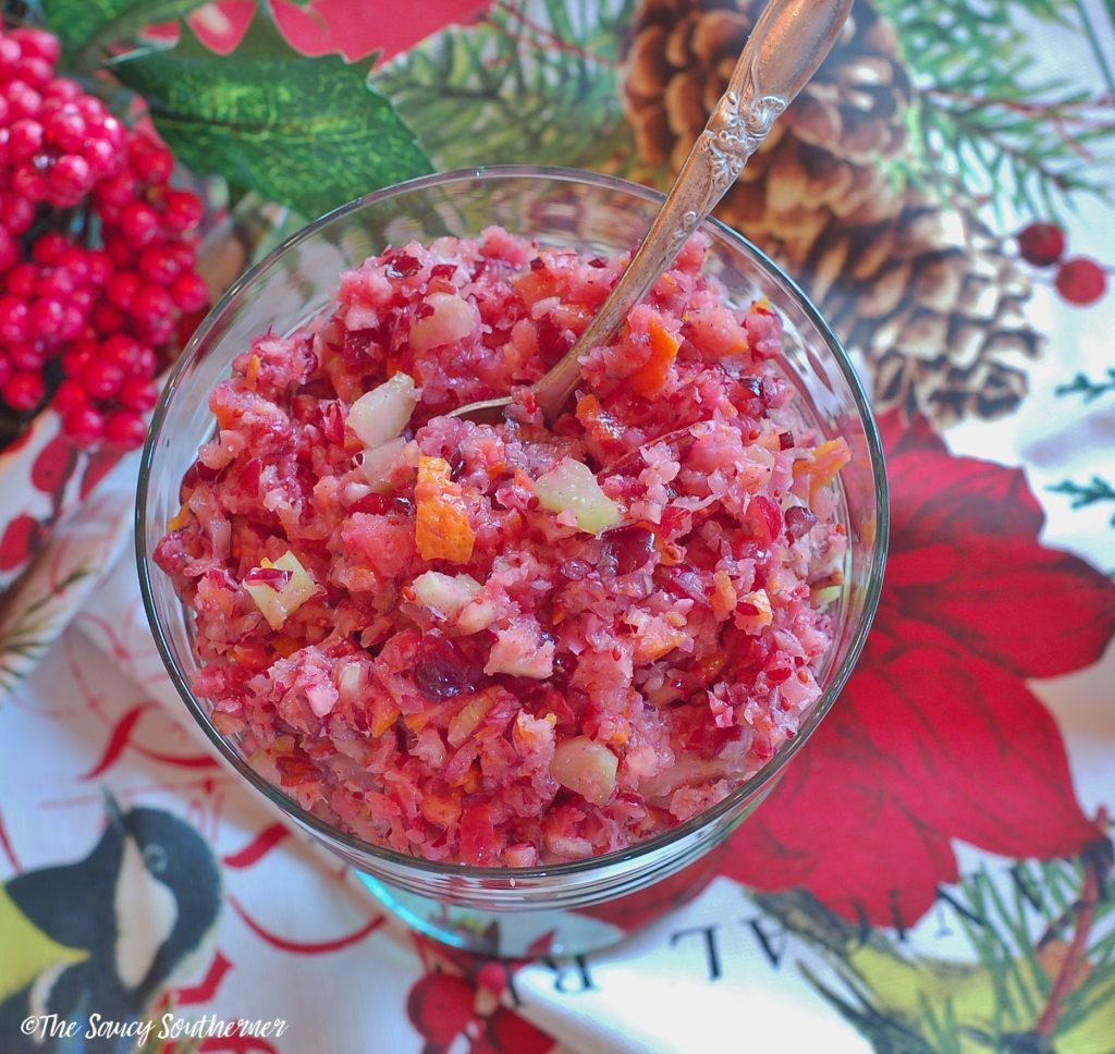 Raw Cranberry Relish - The Saucy Southerner - December 2019 Recipe Round-Up - Now that the holiday season has finally arrived, it's time to celebrate with some of our favorite festive recipes. Whether you're looking for a holiday appetizer to take to your work Christmas party, a quick weeknight dinner to make before picking out a tree, or a cookie or two to leave out for Santa on Christmas Eve, we've totally got you covered.