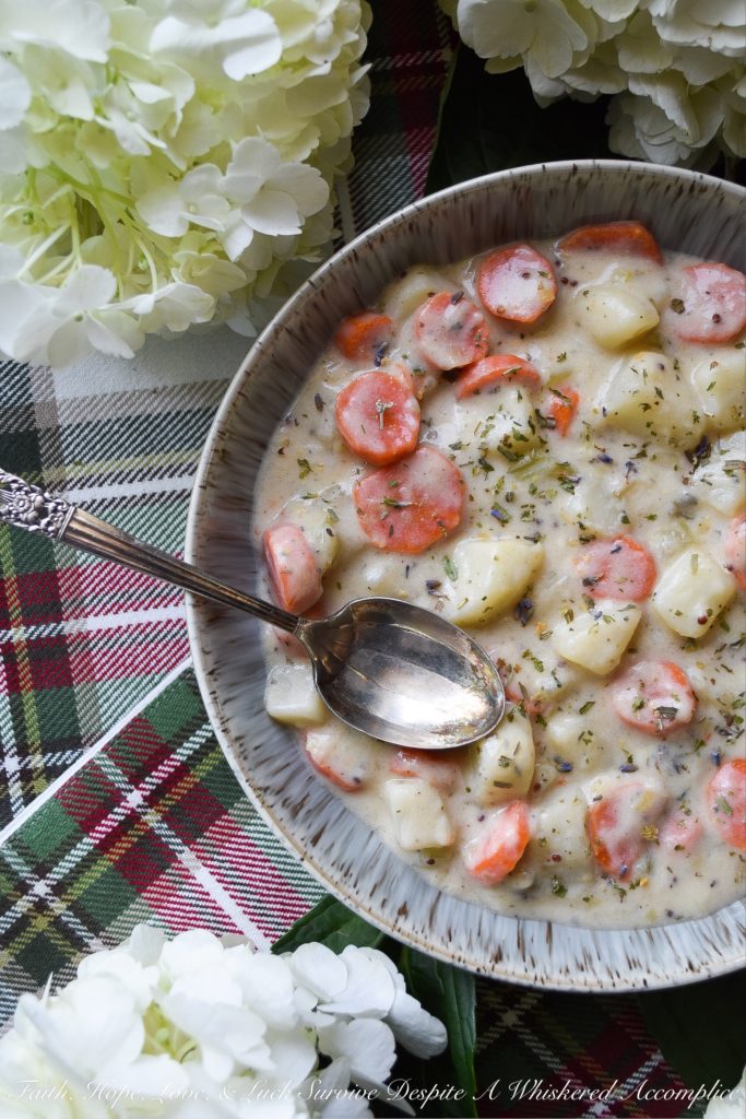 Potato Leek Soup with Herbes de Provence - There's nothing quite like a bowl of soup, except perhaps a bowl of soup that's just a little bit fancy. Adding Herbes de Provence and sliced carrots to traditional potato leek soup definitely helps to take it to the next level, making it the perfect dish to serve when you have company coming over for dinner. Although, it's just as good to make for an evening you're all by yourself too.