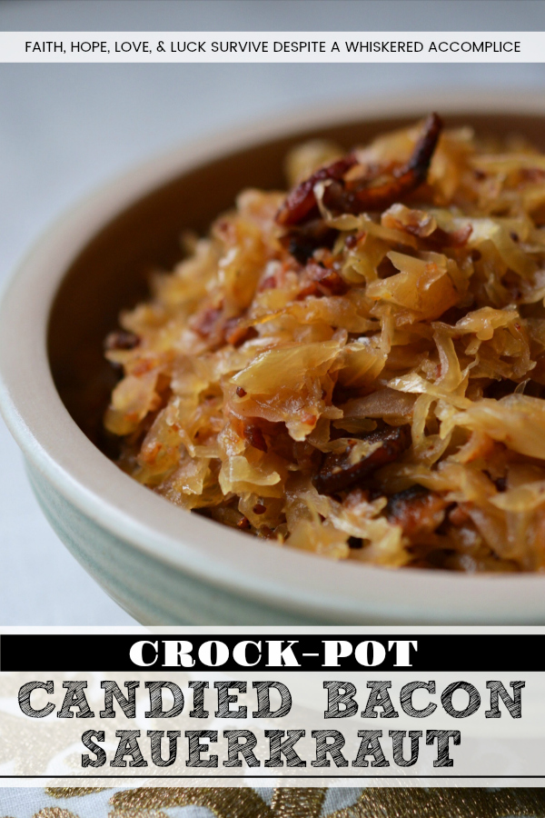 Crock-Pot Candied Bacon Sauerkraut - Just because New Year's Day is over doesn't mean that we can't all use as much luck as we can get. This candied bacon-laced sauerkraut will leave you feeling lucky any day of the year.