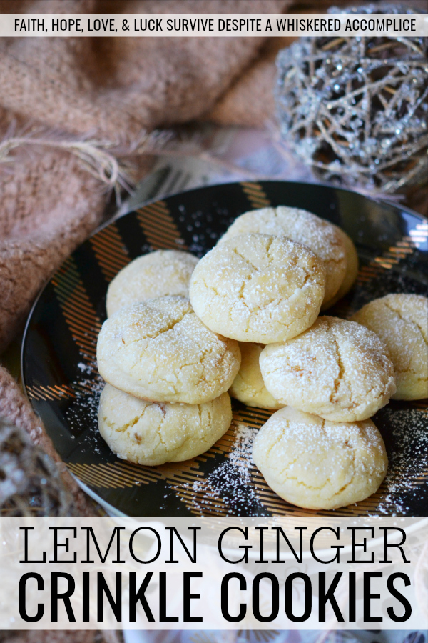 Lemon Ginger Crinkle Cookies - Lemon and ginger add a unique twist to these traditional crinkle cookies, making each bite sweet, tart, and just a little bit spicy.