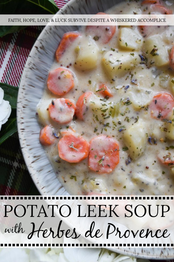 Potato Leek Soup with Herbes de Provence - There's nothing quite like a bowl of soup, except perhaps a bowl of soup that's just a little bit fancy. Adding Herbes de Provence and sliced carrots to traditional potato leek soup definitely helps to take it to the next level, making it the perfect dish to serve when you have company coming over for dinner. Although, it's just as good to make for an evening you're all by yourself too.