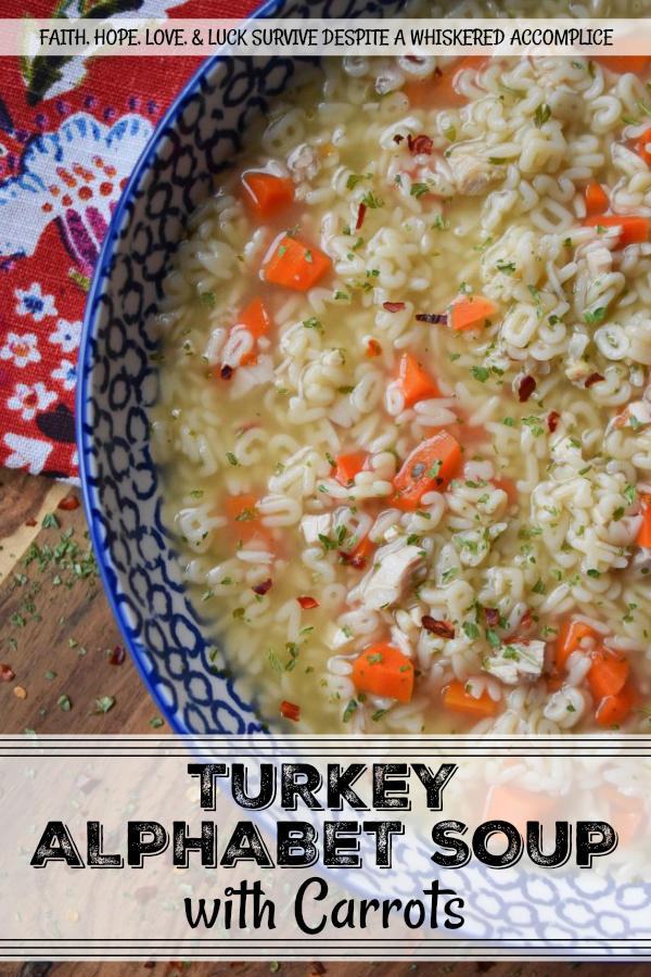 Turkey Alphabet Soup with Carrots - The next time you have turkey, make sure to boil down the bones for broth or stock. Once you've done that, you can make a delicious one-pot turkey alphabet soup with the broth or stock. Add a few seasonings, spices, and carrots, and you'll have a pot of soup that's both comforting and flavorful.