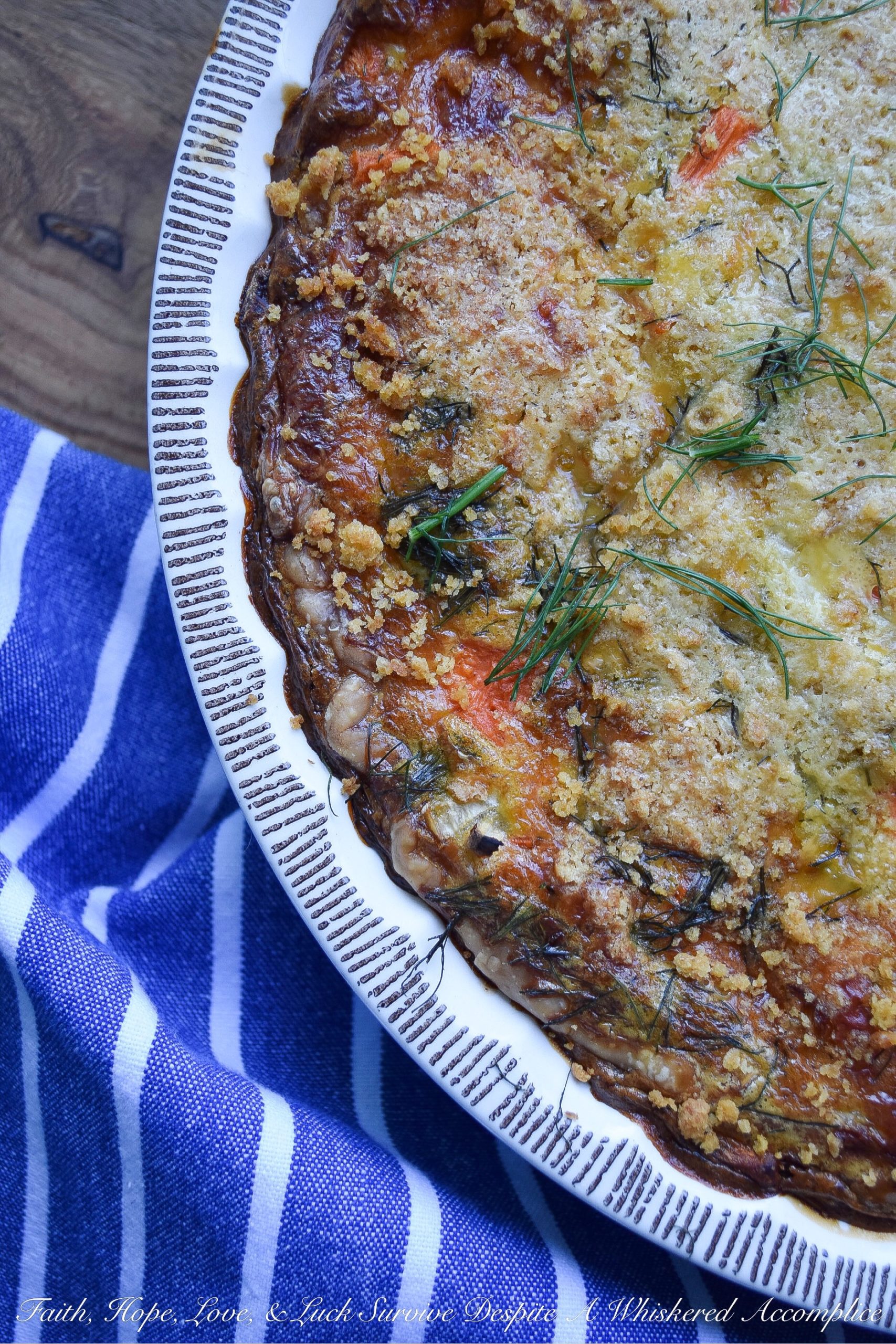 Cracker Crumb Topped Fennel & Carrot Quiche
