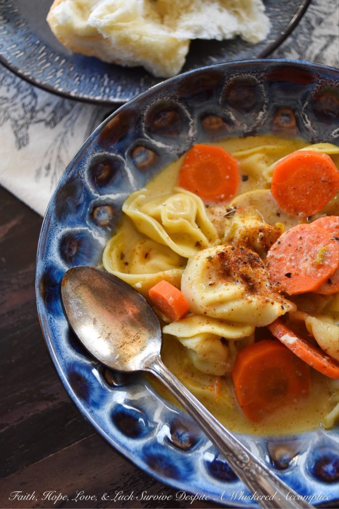 Green Chile Slow Cooker Cheese Tortellini - Looking for a quick-fix easy weeknight pasta recipe? This Mexican cheese tortellini is the perfect dish for a busy evening. The sauce cooks in a slow cooker during the day, and then, when you arrive home, you simply pop the tortellini into the sauce until it's cooked through. It's quick, easy, convenient, and absolutely delicious.