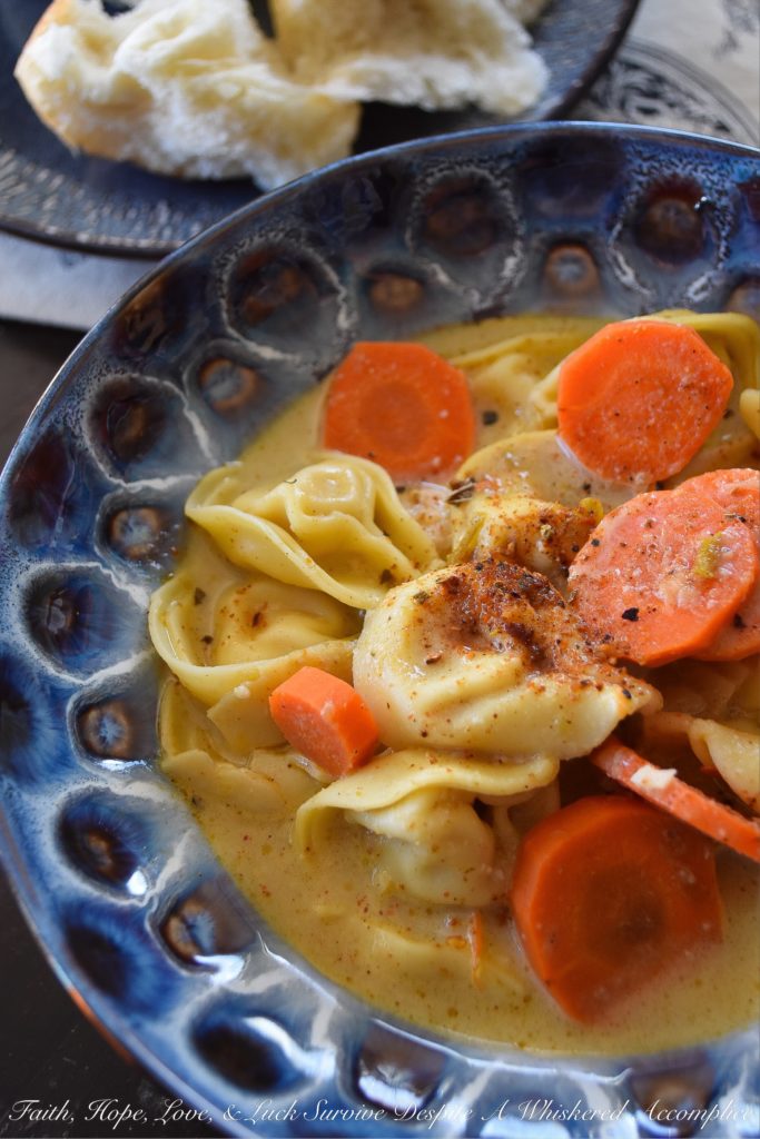 Green Chile Slow Cooker Cheese Tortellini - Looking for a quick-fix easy weeknight pasta recipe? This Mexican cheese tortellini is the perfect dish for a busy evening. The sauce cooks in a slow cooker during the day, and then, when you arrive home, you simply pop the tortellini into the sauce until it's cooked through. It's quick, easy, convenient, and absolutely delicious.