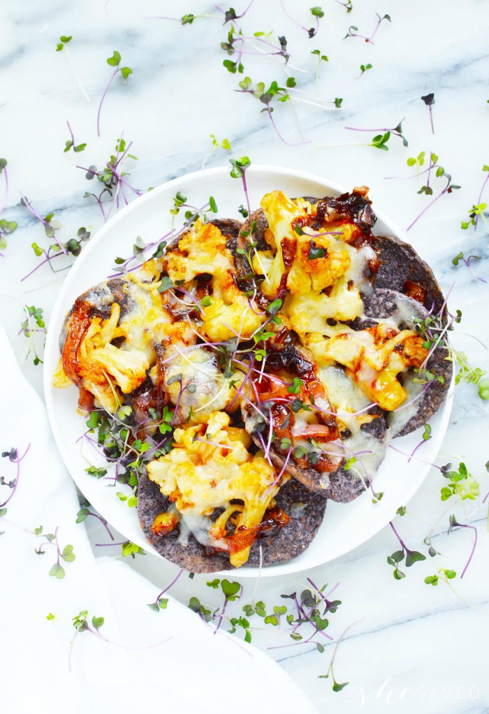 Cauliflower Nachos Recipe - All Because She Saved - Welcome to Friday! Friday! Friday! Favorites! Each Friday we'll be sharing our favorite recipes of the week from other fabulous food bloggers, so make sure to visit and see what tasty over-the-top dishes we're most excited about.