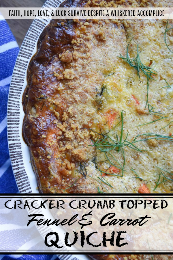 Cracker Crumb Topped Fennel & Carrot Quiche - Quiche is pretty great, whether you serve it for breakfast, lunch, or dinner. However, when you fill it with fennel, carrots, and gouda cheese, and then top it with a cracker crumb topping, it gets even more delicious. This is one quiche your entire family will enjoy.