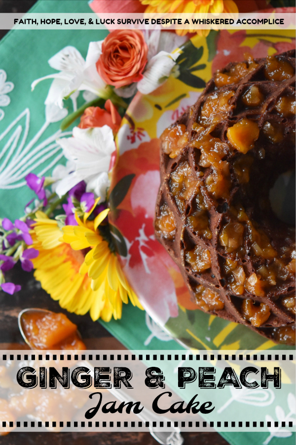 Ginger & Peach Jam Cake - Spicy ginger and sweet peach jam combine together in this Bundt cake to make a dessert that is absolutely heavenly as well as comforting.