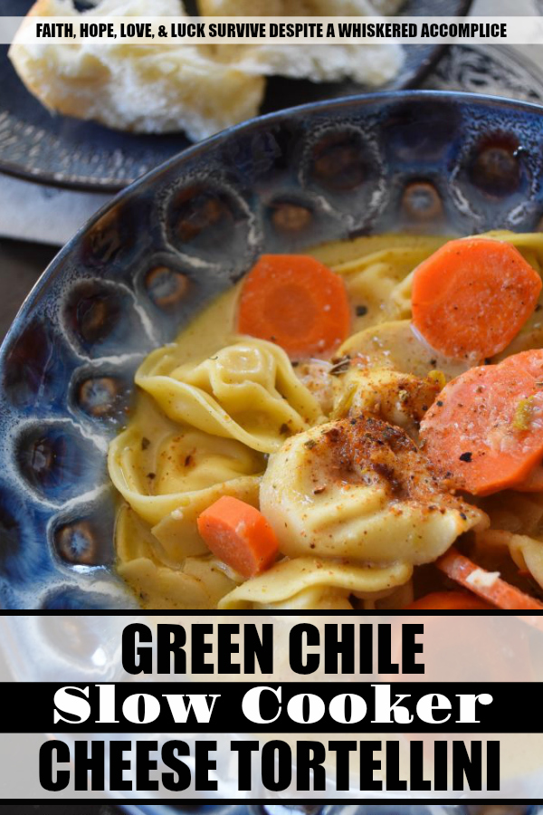 Green Chile Slow Cooker Cheese Tortellini - Looking for a quick-fix easy weeknight pasta recipe? This Mexican cheese tortellini is the perfect dish for a busy evening. The sauce cooks in a slow cooker during the day, and then, when you arrive home, you simply pop the tortellini into the sauce until it's cooked through. It's quick, easy, convenient, and absolutely delicious.