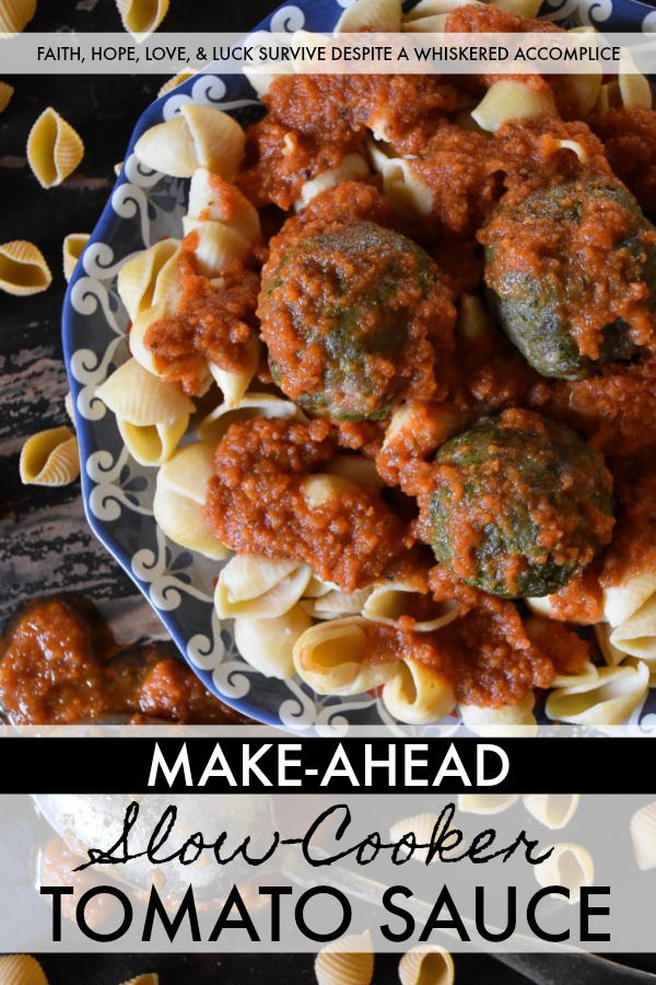 Make-Ahead Slow Cooker Tomato Sauce - Every Italian meal tastes better when made using homemade tomato sauce, instead of sauce poured out of a store-bought jar. However, we don't always time to make a huge pot of sauce. This large-batch make-ahead recipe uses a slow cooker, saving you time, while also giving you the convenience of freezing lots of sauce for future use. Simply thaw, heat, and serve for a quick weeknight meal.