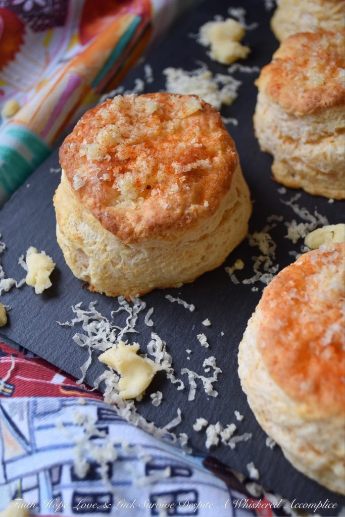 Southern Crumbly Cheddar & Paprika Biscuits - These homemade southern biscuits pack quite the flavor wallop, thanks to a little bit of ground paprika and finely grated cheddar cheese. And we're not talking any ordinary cheddar cheese either, we're talking crumbly extra sharp cheddar cheese. If you're a true cheese aficionado, then you're definitely going to love these delicious, buttery, cheesy biscuits.