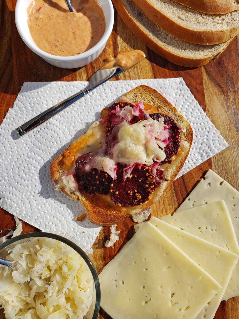Beet Reuben Sandwich - The Mountain Kitchen - Welcome to Friday! Friday! Friday! Favorites! Each Friday we'll be sharing our favorite recipes of the week from other fabulous food bloggers, so make sure to visit and see what tasty over-the-top dishes we're most excited about.