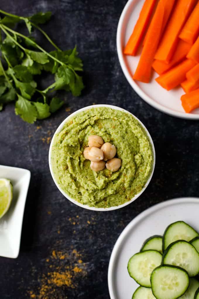 Cilantro Hummus Recipe - I Heart Vegetables - Welcome to Friday! Friday! Friday! Favorites! Each Friday we'll be sharing our favorite recipes of the week from other fabulous food bloggers, so make sure to visit and see what tasty over-the-top dishes we're most excited about.