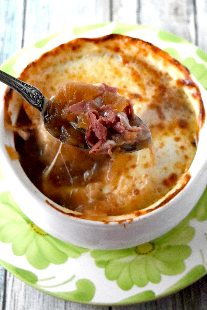 French Dip French Onion Soup - A Kitchen Hoor's Adventures - Welcome to Friday! Friday! Friday! Favorites! Each Friday we'll be sharing our favorite recipes of the week from other fabulous food bloggers, so make sure to visit and see what tasty over-the-top dishes we're most excited about.