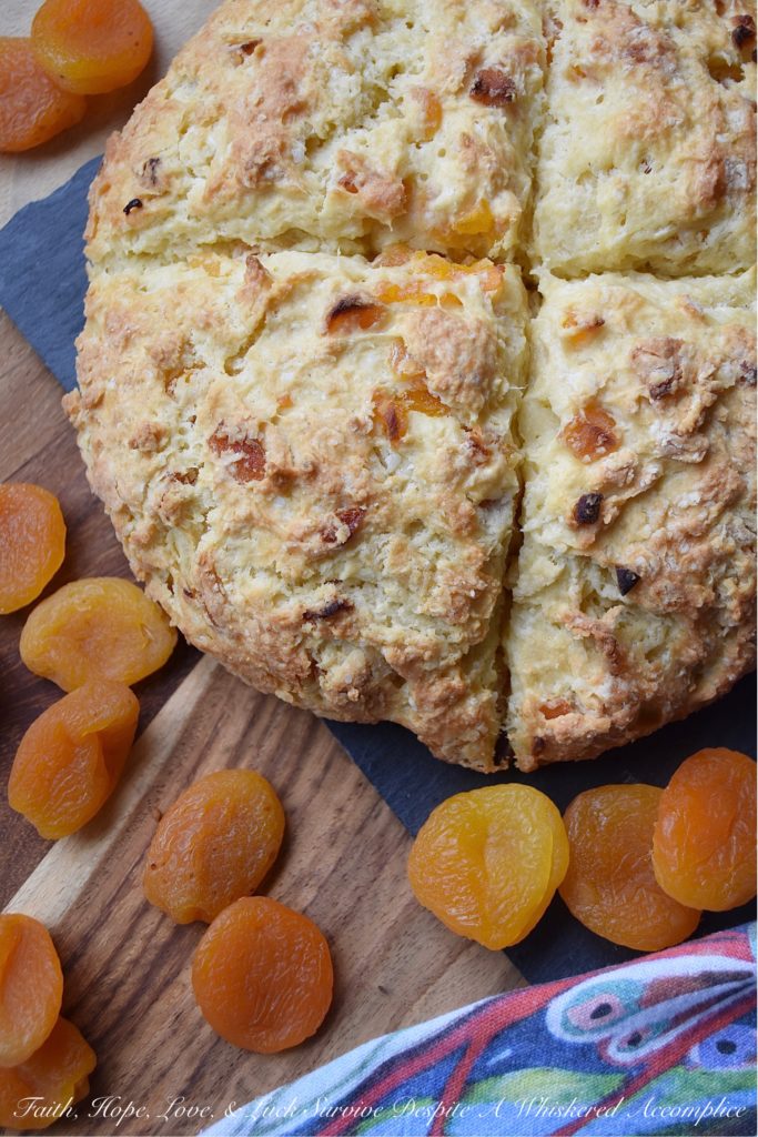 Buttery Apricot Buttermilk Soda Bread - This buttery apricot soda bread isn't just for St. Patrick's Day, it's a loaf of bread you can enjoy on any day of the year. And, I think that you'll find that soda bread is one of the easiest types of bread you will ever make, as well as one of the most delicious. Add in a generous dose of butter, dried apricots, and a little bit of buttermilk, and you've got a loaf of bread that definitely won't stick around long.