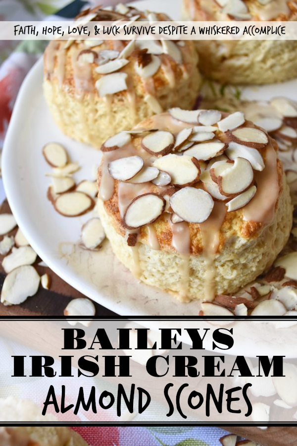 Baileys Irish Cream Almond Scones - A little bit of Baileys Irish Cream and a few sliced almonds give these traditional English scones an extra delicious dose of flavor. It won't matter what time of day you choose to enjoy them, they're a sweet boozy treat you'll always enjoy, whether it be for breakfast, tea, or dessert.
