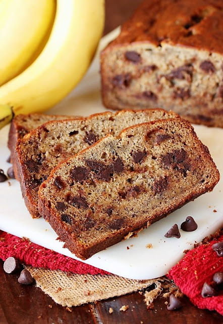 Chocolate Chip Banana Bread - The Kitchen Is My Playground - Welcome to Friday! Friday! Friday! Favorites! Each Friday we'll be sharing our favorite recipes of the week from other fabulous food bloggers, so make sure to visit and see what tasty over-the-top dishes we're most excited about.