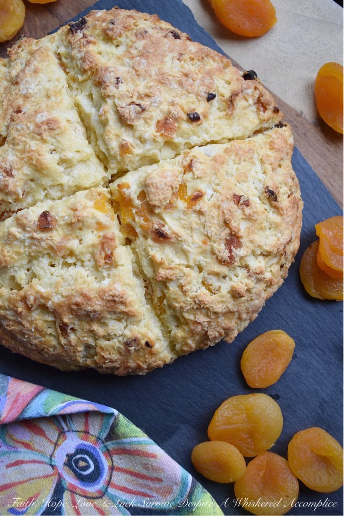 Buttery Apricot Buttermilk Soda Bread - This buttery apricot soda bread isn't just for St. Patrick's Day, it's a loaf of bread you can enjoy on any day of the year. And, I think that you'll find that soda bread is one of the easiest types of bread you will ever make, as well as one of the most delicious. Add in a generous dose of butter, dried apricots, and a little bit of buttermilk, and you've got a loaf of bread that definitely won't stick around long.