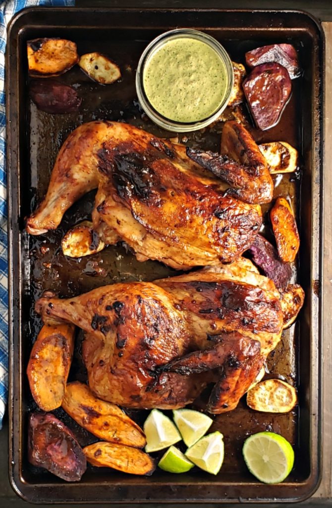 Peruvian Chicken with Green Sauce - Frugal Hausfrau - Welcome to Friday! Friday! Friday! Favorites! Each Friday we'll be sharing our favorite recipes of the week from other fabulous food bloggers, so make sure to visit and see what tasty over-the-top dishes we're most excited about.