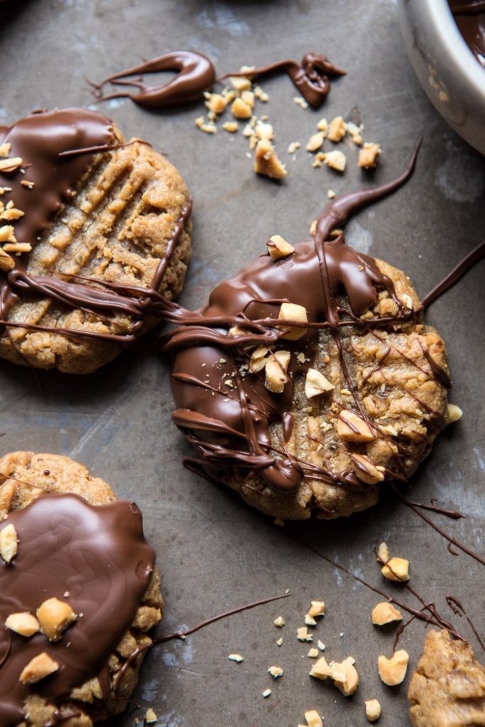 5 Ingredient Chocolate Dipped Peanut Butter Cookies - Half Baked Harvest - Welcome to Friday! Friday! Friday! Favorites! Each Friday we'll be sharing our favorite recipes of the week from other fabulous food bloggers, so make sure to visit and see what tasty over-the-top dishes we're most excited about.