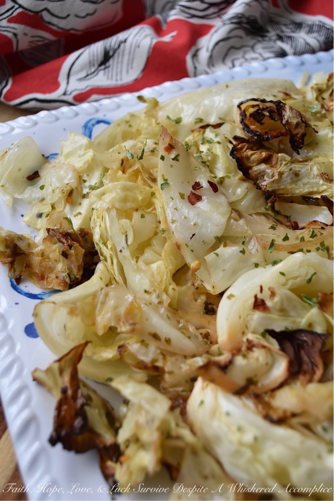 Zesty Oven-Roasted Cabbage - Say hello to your new go-to healthy weeknight dinner side dish. I think that you'll be pleasantly surprised at just how flavorful this six-ingredient recipe is and I know that you'll definitely be pleased that it's a one-pan recipe as well. This zesty cabbage is sure to make a cabbage lover out of just about anyone.