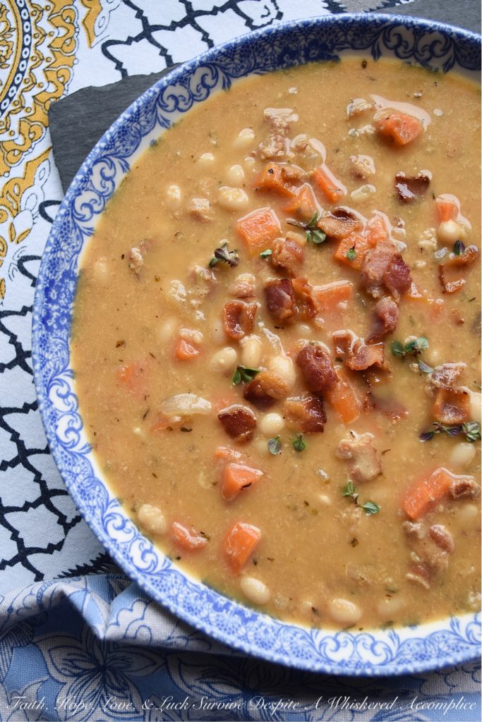 Bacon, Beer, & Dried Navy Bean Soup - Don't be afraid to break out a bag of dried beans to make your next pot of soup. An overnight soak in water is all that is needed to help them plump up and soften. Add in some bacon, beer, a few veggies, and some seasonings, and you'll have a pot of navy bean soup that's almost impossible to resist.