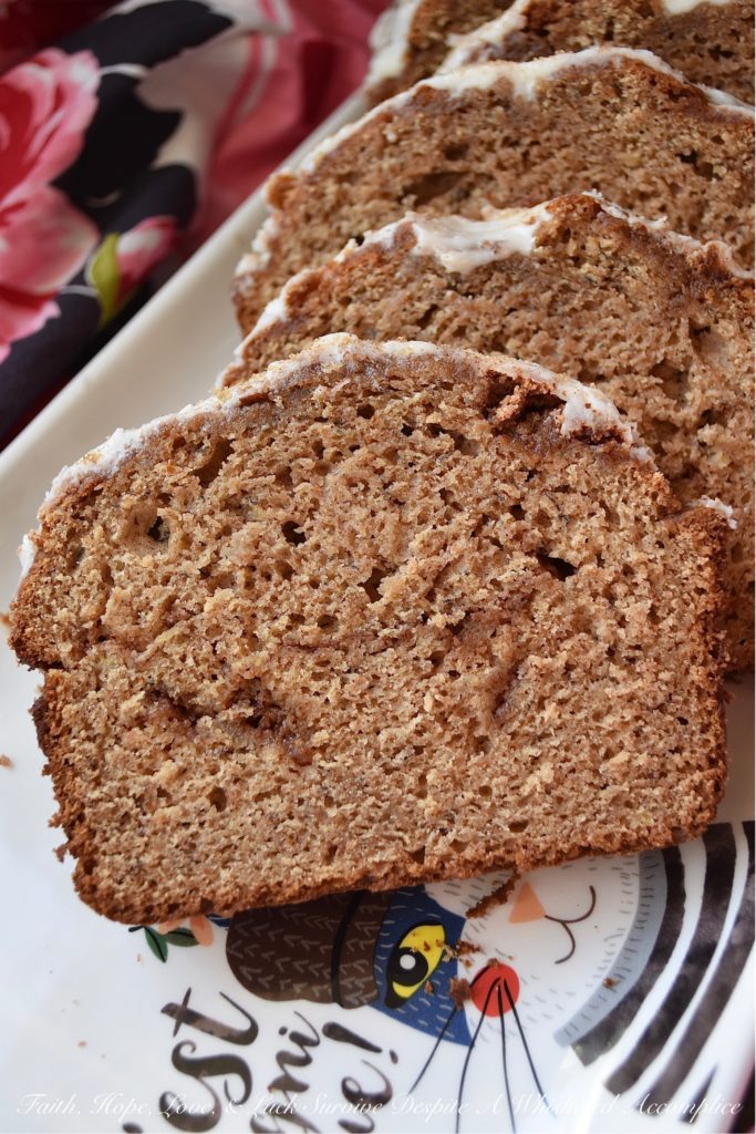 Cinnamon Swirl Banana & Apple Sauce Bread - Banana bread is a great way to use up overly-ripe bananas, which you might otherwise throw away. Adding in a little bit of apple sauce and sour cream will also help to ensure that this loaf of breakfast bread isn't too dry. And, as an added bonus, a cinnamon sugar swirl and a powdered sugar glaze, take this quick bread to the next level, by adding tons of flavor and sweetness.