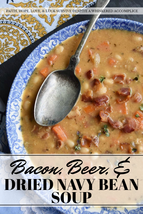 Bacon, Beer, & Dried Navy Bean Soup - Don't be afraid to break out a bag of dried beans to make your next pot of soup. An overnight soak in water is all that is needed to help them plump up and soften. Add in some bacon, beer, a few veggies, and some seasonings, and you'll have a pot of navy bean soup that's almost impossible to resist.