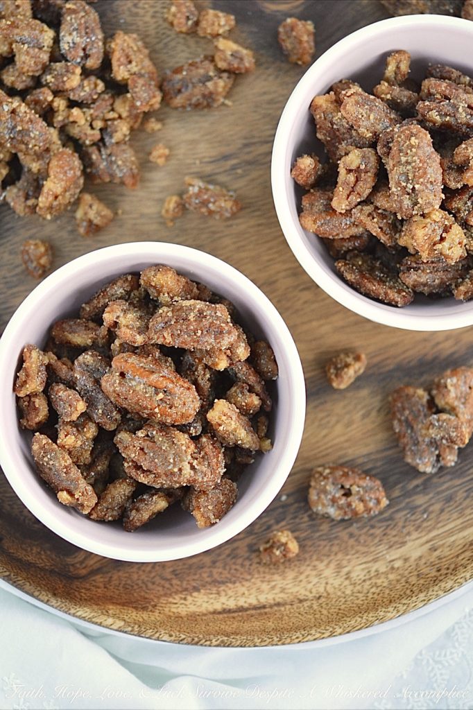 Crockpot Cinnamon Praline Pecans - Praline pecans are perfect as a snack alone, but they also go great in and on baked desserts. This simple crockpot method of cooking them makes them easy to have on any day of the week.