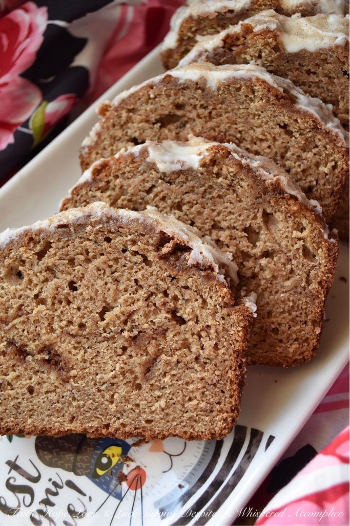Cinnamon Swirl Banana & Apple Sauce Bread - Banana bread is a great way to use up overly-ripe bananas, which you might otherwise throw away. Adding in a little bit of apple sauce and sour cream will also help to ensure that this loaf of breakfast bread isn't too dry. And, as an added bonus, a cinnamon sugar swirl and a powdered sugar glaze, take this quick bread to the next level, by adding tons of flavor and sweetness.