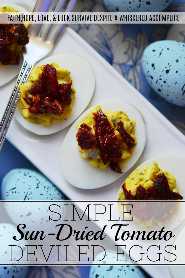 Simple Sun-Dried Tomato Deviled Eggs - This Easter, give your deviled eggs an Italian twist by adding Italian herb mix and garnishing them with sun-dried tomatoes.