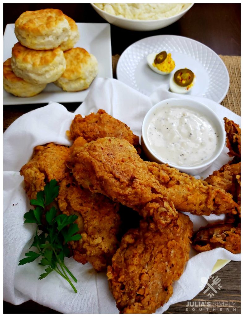 Traditional Southern Fried Chicken Recipe - Julia's Simply Southern - Welcome to Friday! Friday! Friday! Favorites! Each Friday we'll be sharing our favorite recipes of the week from other fabulous food bloggers, so make sure to visit and see what tasty over-the-top dishes we're most excited about.