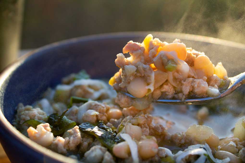 White Bean and Pork Chili - The Mountain Kitchen - Welcome to Friday! Friday! Friday! Favorites! Each Friday we'll be sharing our favorite recipes of the week from other fabulous food bloggers, so make sure to visit and see what tasty over-the-top dishes we're most excited about.