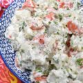 Creamy Potato Salad with Carrots & Parsley - This creamy potato salad is quite simple and doesn't require a whole lot of ingredients, however, it still manages to be packed with tons of flavor. Boiled, peeled and sliced carrots are what helps to make this side dish just so unique. They add gorgeous color and a slightly sweet flavor, which pairs so nicely with the fresh parsley and boiled red potatoes this summer recipe contains.