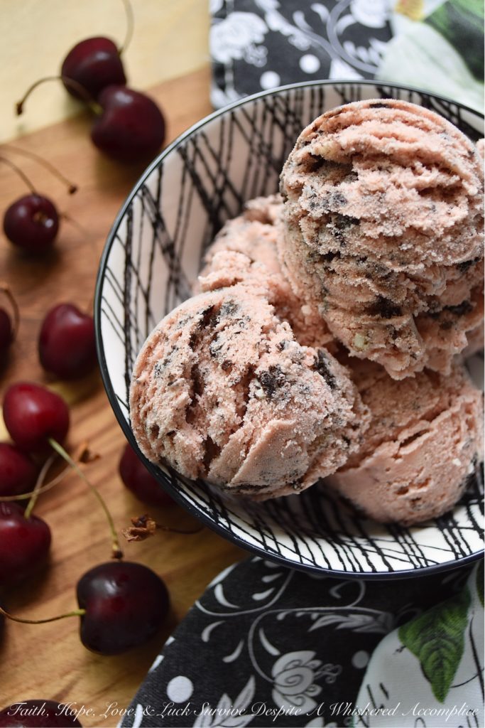 Crushed Oreo Summer Cherry Ice Cream - What's better than cherry ice cream on a hot summer's day? Cherry ice cream, made with fresh sweet cherries and crushed Oreo cookies mixed in. If you love Oreo cookies and you absolutely drool over cherry ice cream, then this is definitely the summer dessert for you.