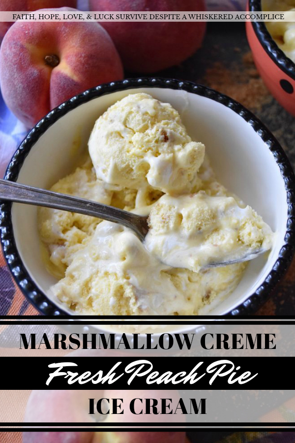 Marshmallow Creme Fresh Peach Pie Ice Cream - Peach pie is pretty amazing, and ice cream only helps to make it even better. Now, imagine homemade peach pie ice cream with marshmallow creme swirled in. Pretty much sounds like fresh peach heaven, doesn't it? This is one summer ice cream recipe you're definitely gonna want to try at least once, if not five times.