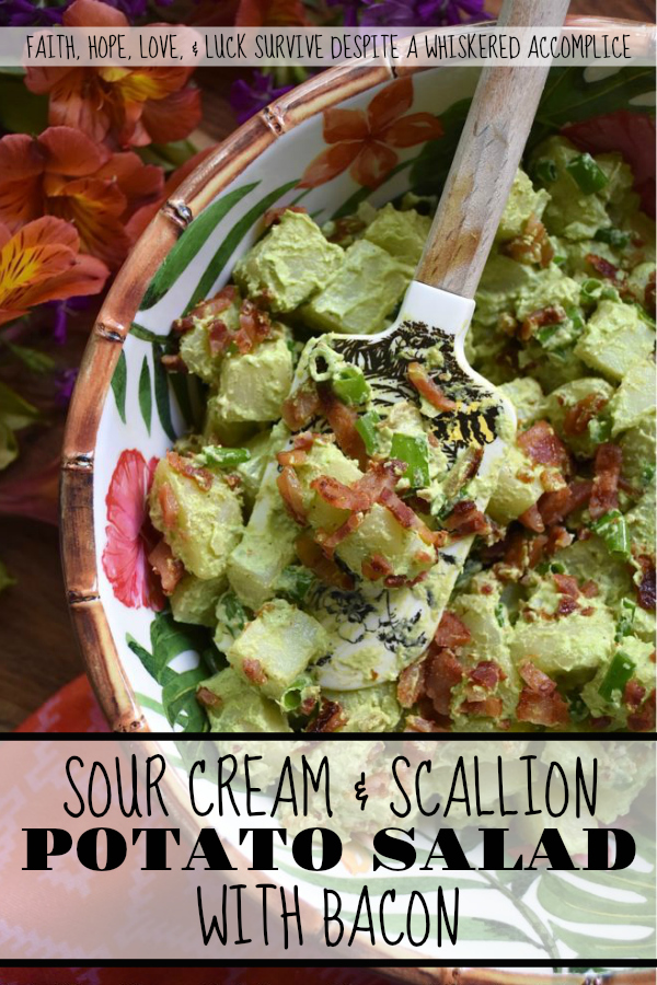 Sour Cream & Scallion Potato Salad with Bacon - This flavorful potato salad gets its vibrant green color from three bunches of chopped and blended scallions. Add in a dressing made with both sour cream and mayonnaise, as well as a healthy dose of crispy crumbled bacon, and you've got a potato salad your entire family will swoon over. If you're searching for a new and unique potato salad recipe, that's just a little bit different than your everyday recipe, this is definitely it.