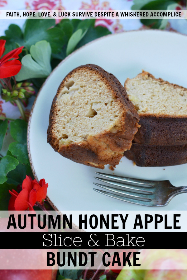 Autumn Honey Apple Bake & Slice Bundt Cake - A touch of honey and cinnamon paired with the taste of crisp autumn apples help to make this bake and slice Bundt cake a slightly sweet fall treat.